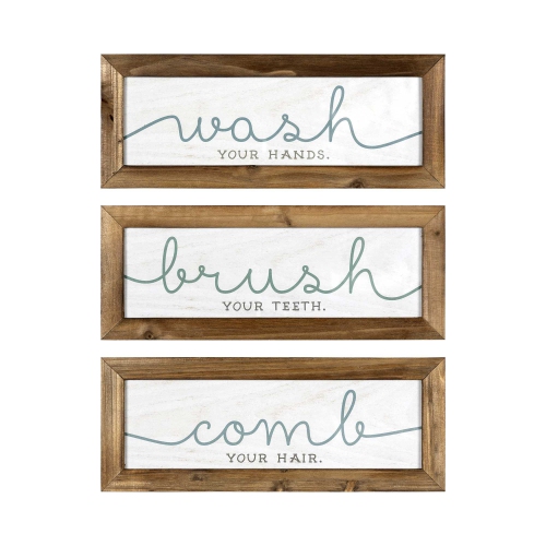 Rustic Set of 3 Grooming Instructions Bathroom Wall Art Best Buy Canada