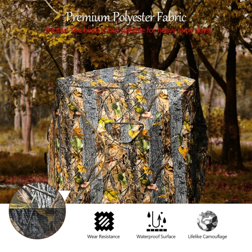 Gymax 3 Person Portable Hunting Blind Surround View Pop-Up Tent w/ Slide Mesh Window