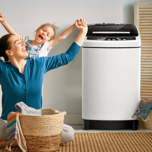 Gymax Compact Full-automatic Washing Machine Laundry Washer w/ 11 lbs Capacity