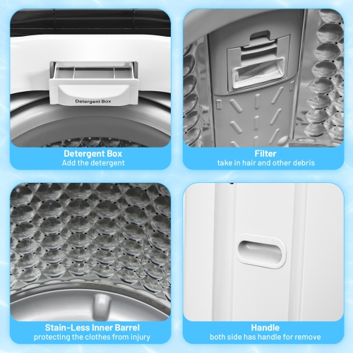 Gymax Compact Full-automatic Washing Machine Laundry Washer w/ 11 lbs Capacity