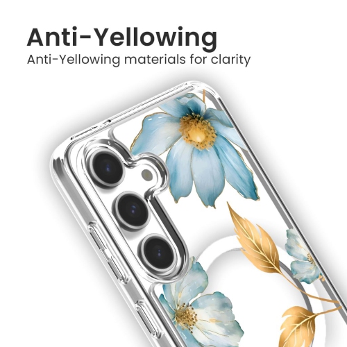 Samsung Galaxy S24 Blue Wildflower Clear Case