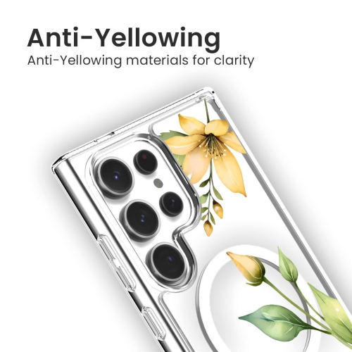 Samsung Galaxy S24 Ultra Yellow Wildflower Clear Case