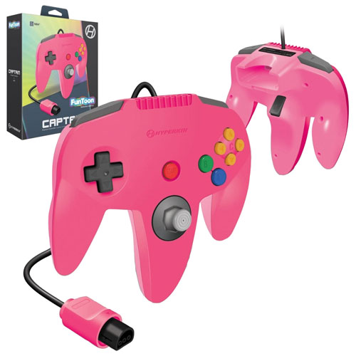 Hyperkin Captain Funtoon Wired Controller for N64 - Pink