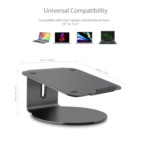 SHOPPINGALL Ergonomic Laptop Stand with 360° Swivel Base for Laptop Up to 17 inches - SA-LS2