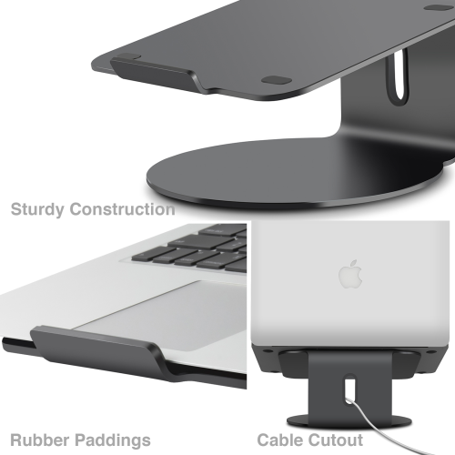 SHOPPINGALL Ergonomic Laptop Stand with 360° Swivel Base for Laptop Up to 17 inches - SA-LS2