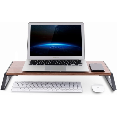 SHOPPINGALL  Premium Ergonomic Monitor Stand Riser - Sa-Ms1 (Walnut)