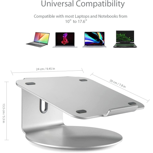 SHOPPINGALL Ergonomic Laptop Stand with 360° Swivel Base for Laptop Up to 17 inches - SA-LS2