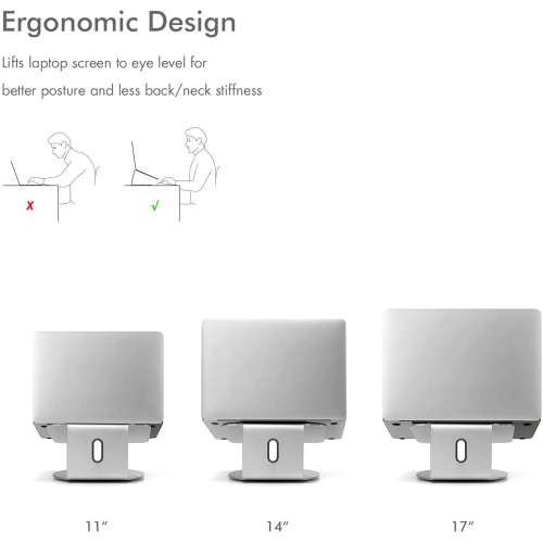 SHOPPINGALL Ergonomic Laptop Stand with 360° Swivel Base for Laptop Up to 17 inches - SA-LS2