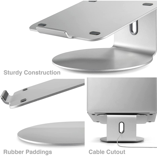 SHOPPINGALL Ergonomic Laptop Stand with 360° Swivel Base for Laptop Up to 17 inches - SA-LS2