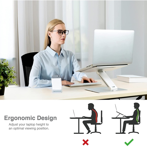 SHOPPINGALL Ergonomic Adjustable Laptop Stand Riser for Laptop Up to 17 Inches - SA-LS1