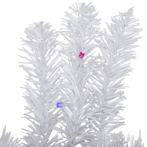 Pre-Lit White Pine Battery Operated Christmas Wreath - 36" - Multicolor LED Lights