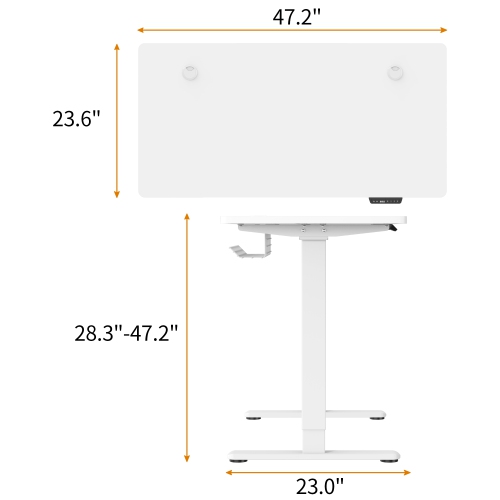 SHOPPINGALL Dual Motor Height Adjustable Electric Sit to Standing Desk 48 x 24 Inch Tabletop, 3 Memory Preset Button Controller - SA-GHED122D-1P