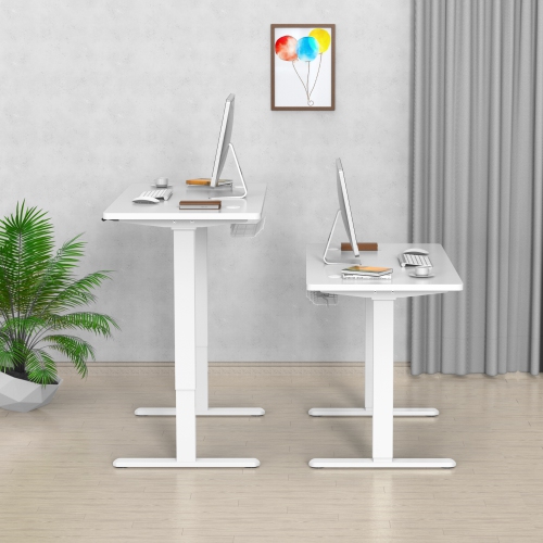 SHOPPINGALL Dual Motor Height Adjustable Electric Sit to Standing Desk 48 x 24 Inch Tabletop, 3 Memory Preset Button Controller - SA-GHED122D-1P