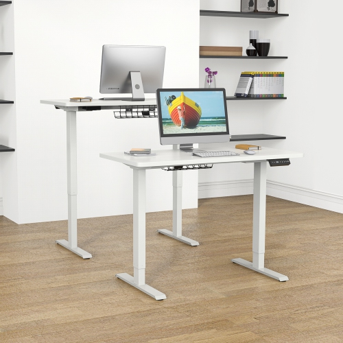 SHOPPINGALL Dual Motor Height Adjustable Electric Sit to Standing Desk 48 x 24 Inch Tabletop, 3 Memory Preset Button Controller - SA-GHED122D-1P