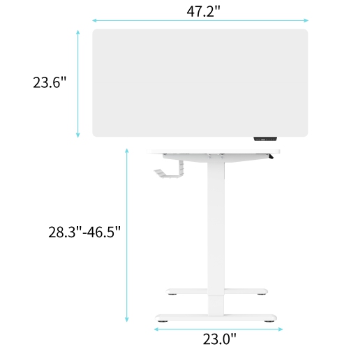 SHOPPINGALL Single Motor Height Adjustable Electric Sit to Standing Desk with Splice 48 x 24 Inch Tabletop Board, 3 Memory Preset Button Controller -