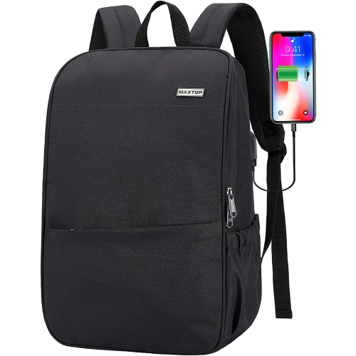 Maxtop Deep Storage Water Resistant Laptop Backpack - Black