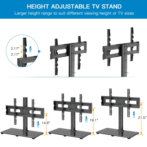 PERLESMITH Universal TV stand for 37" - 70" Flat Screen TVs