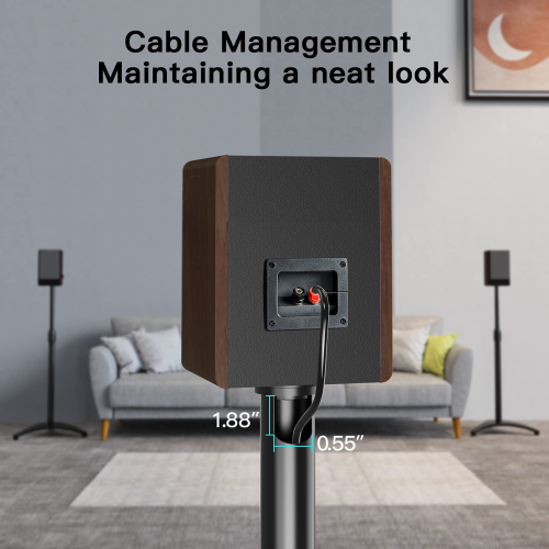 Supports de haut-parleurs universels à hauteur réglable PERLESMITH pour haut-parleurs satellites et petits haut-parleurs d’étagère