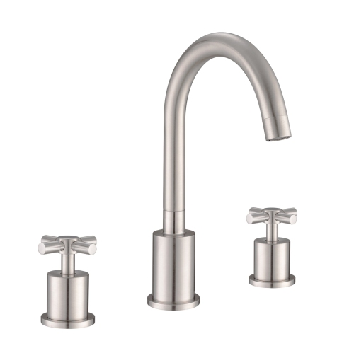 ANCONA  Prima 3 Widespread Double Handle Bathroom Faucet In Brushed Nickel