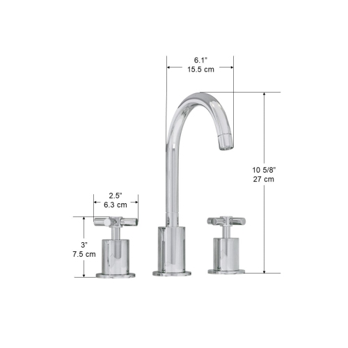 Ancona Prima 3 Widespread Double Handle Bathroom Faucet in Chrome