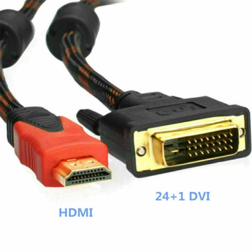 ISTAR HDMI to DVI Cable Bi-Directional Nylon Braid Support 1080P Full DVI-D Male to HDMI Male High Speed Adapter Cable Gold Plated for PS4, PS3 HDMI