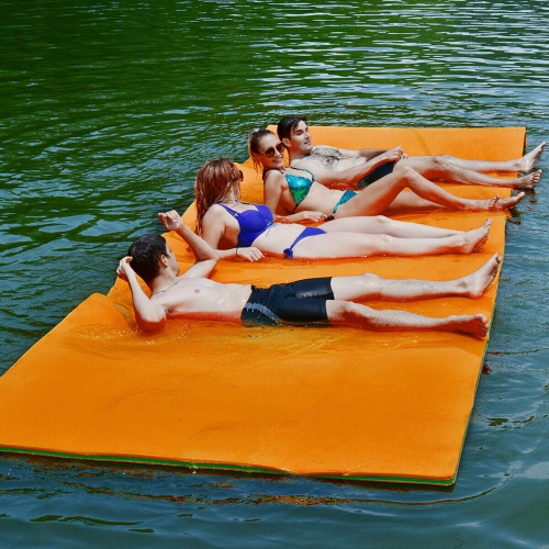 Gymax 12' x 6' Floating Water Pad Mat 3-Layer Foam Floating Island for Pool  Lake
