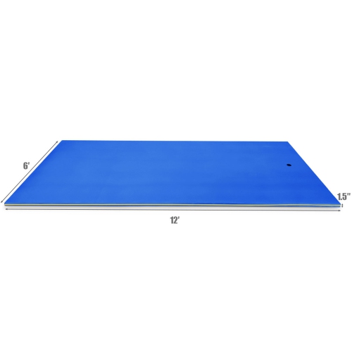 Gymax 12' x 6' Floating Water Pad Mat 3-Layer Foam Floating Island for Pool Lake