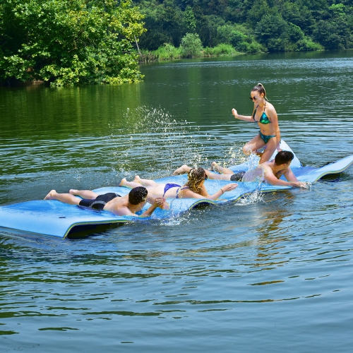 Gymax 12' x 6' Floating Water Pad Mat 3-Layer Foam Floating Island for Pool Lake