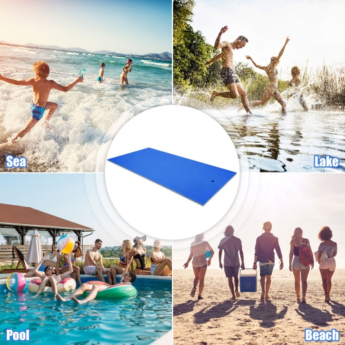 Gymax 12' x 6' Floating Water Pad Mat 3-Layer Foam Floating Island for Pool Lake