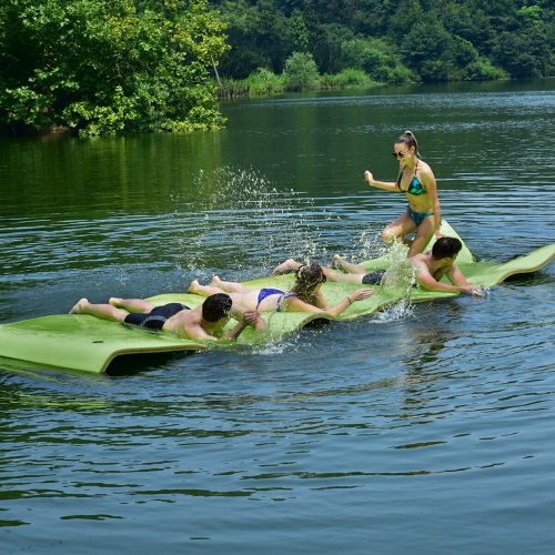 Gymax 12' x 6' Floating Water Pad Mat 3-Layer Foam Floating Island for Pool Lake