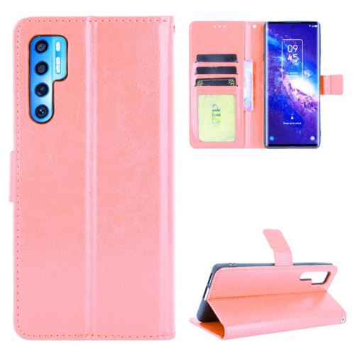 [CS] TCL 20 Pro 5G Case, Magnetic Leather Folio Wallet Flip Case Cover with Card Slot, Rose Gold