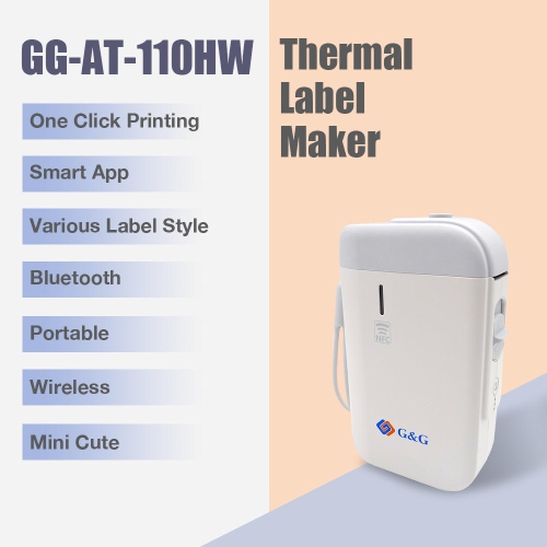 110HW 1500mAh Portable Labeler ,Wireless Bluetooth Label Printer USB2.0 NFC for Home Office Work Usage