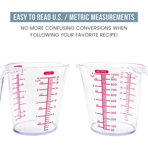 Chef Pomodoro – Ensemble de 3 tasses à mesurer, 1 L/500 ml/250 ml