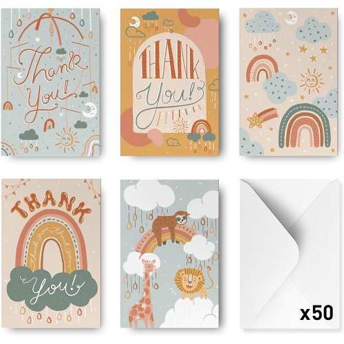 Assortiment de cartes de remerciement « Rileys Baby Shower », 50 unités