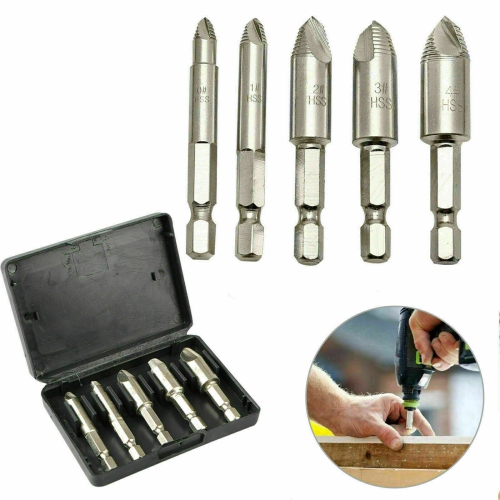 5pcs Damaged Screw Extractor Remover Set Drill Bits Out Broken Screws Bolt Kit