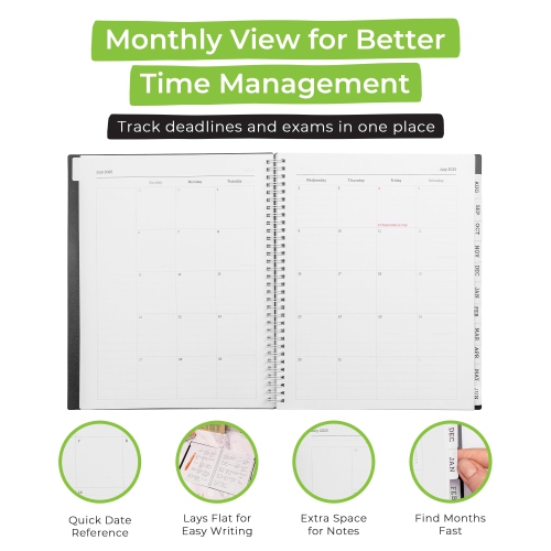Agenda hebdomadaire et mensuel académique WallDeca, 2025-2026 12 mois, 8,5 x 11 po