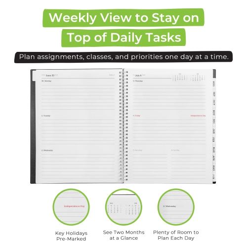 Agenda hebdomadaire et mensuel académique WallDeca, 2025-2026 12 mois, 8,5 x 11 po