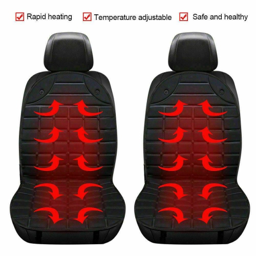 Housse de coussin chauffant chauffante pour siège de voiture 24V chauffée  en hiversiège double rouge