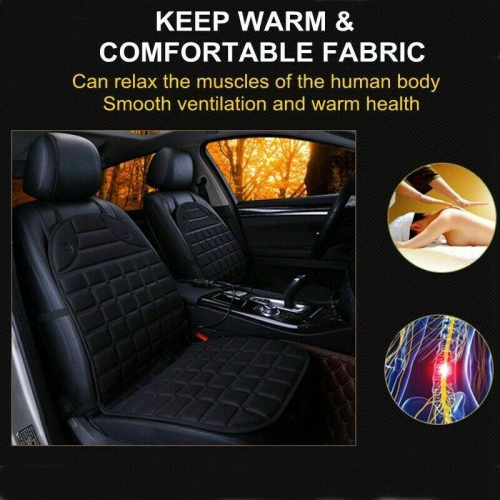 blue 2pcs-lighter Coussin chauffant pour siège de voiture en coton 12V,  couverture chauffante électrique pour la maison en hiver, tapis chauffant  pour siège de voiture