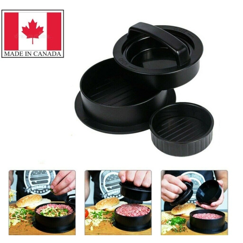 3 in 1 Black Hamburger Press Meat Molds Stuffed Burgers Patty Maker Kitchen Tool