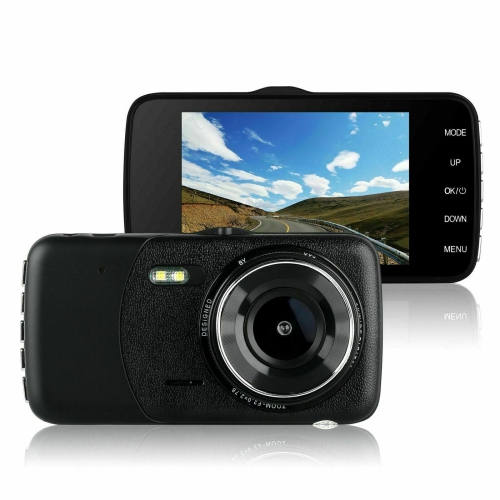 4" Dual Lens Car DVR Dashboard Camera Dash Cam 1080P Front and Rear 170°Recorder