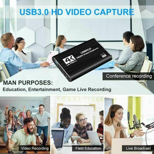 4K Audio Video Capture Card HDMI USB 3.0 Device HD1080P Game Recording Stream