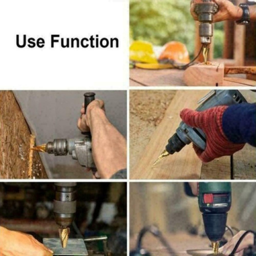 3Pcs Step Drill Bit Set High Speed Steel Titanium Coated Cobalt Steps Hole Cutter