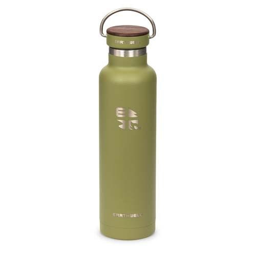 Earthwell Drinkware Woodie 22Oz avec couvert Noyer bouteille d'eau isolée en acier inoxydable