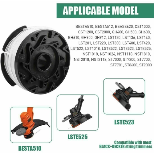 3X Line String Trimmer Replacement Spool Weed Eater Autofeed Black & Decker