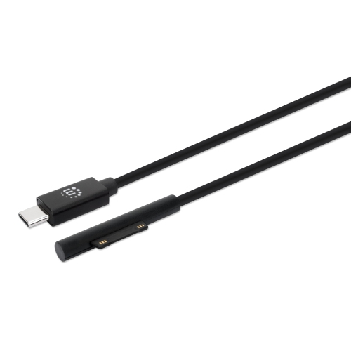 INTRACOM  Manhattan 1.8 M (72 In) Surface Connect Male to USB-C Male Cable - (353632) In Black