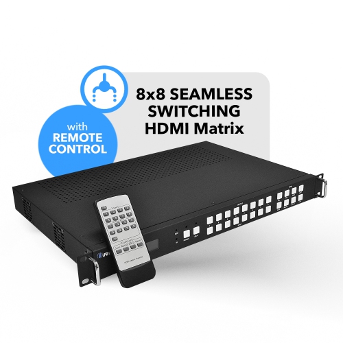 OREI Professional 4K 8X8 HDMI Matrix Video Wall-Seamless Switching - 8 Displays