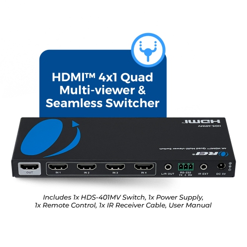 Quad Multi HDMI Viewer 4 in 1 Out HDMI Switcher 4 Ports Seamless Switcher