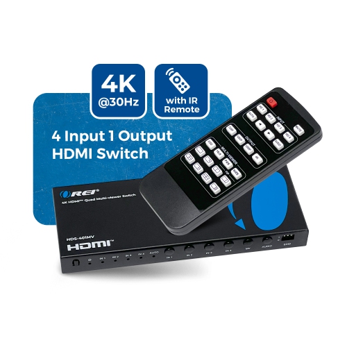 Quad Multi HDMI Viewer 4 in 1 Out HDMI Switcher 4 Ports Seamless Switcher