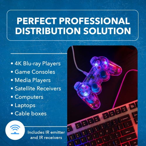 4K HDMI Extender Balun by OREI - UltraHD 4K @ 60Hz 4:4:4 Over Single CAT6/7 Cable with HDR, & IR Control, RS-232 - Up to 230 Ft with CAT6- Loop Out -